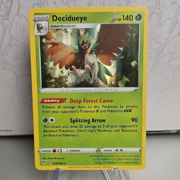 Decidueye 008/072 Pokemon TCG Holo  Rare - Picture 1 of 2